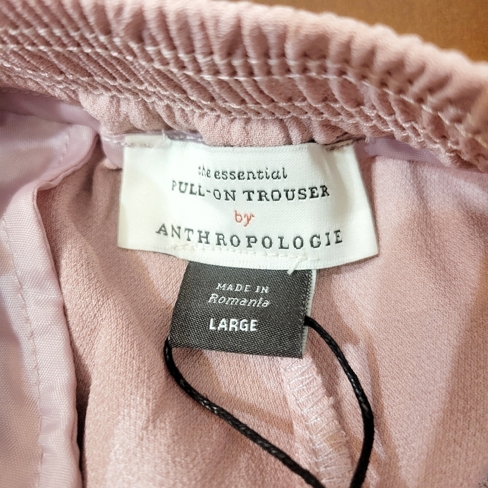 NWT Anthropologie The Essential Crepe Pull On Pants in Pink Size Large - Picture 13 of 15